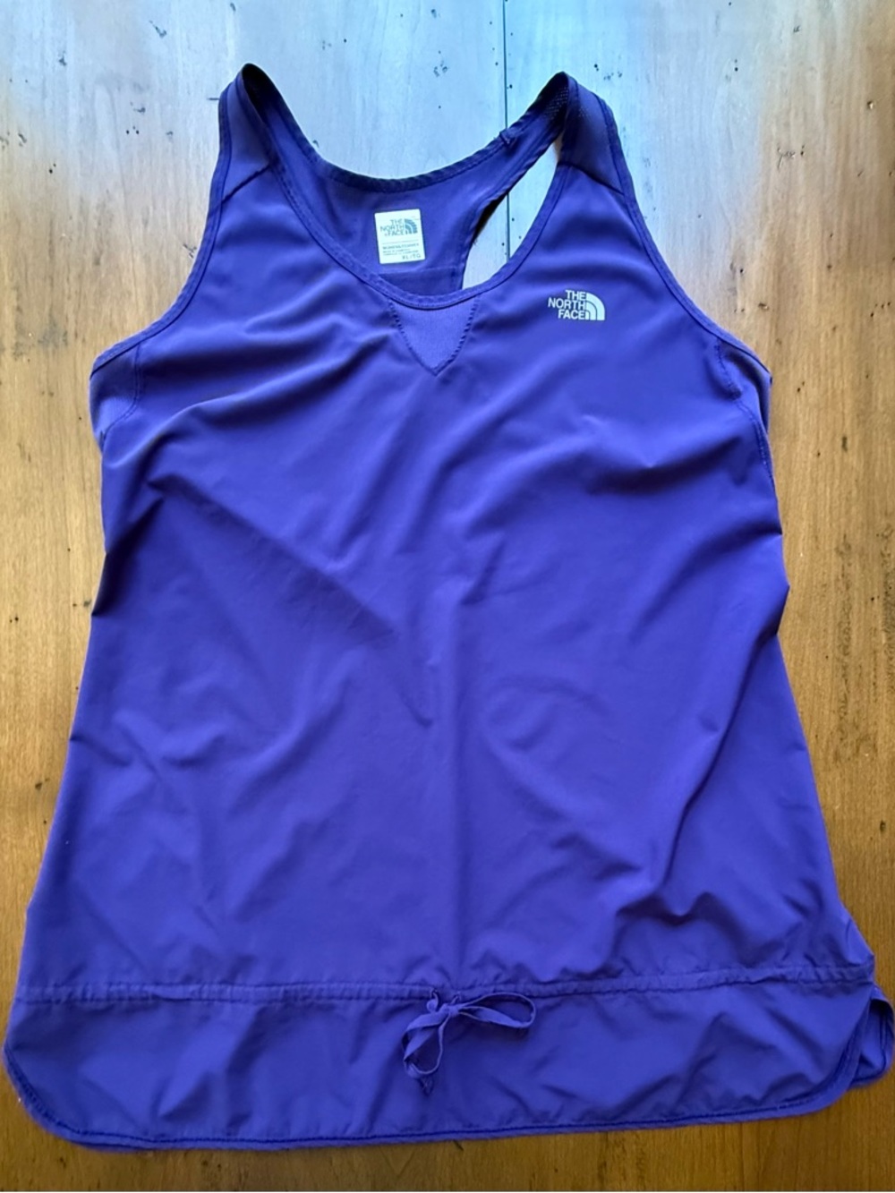 North Face Quick Dry Purple Workout Racerback Tank with Cinch Waist Drawstring